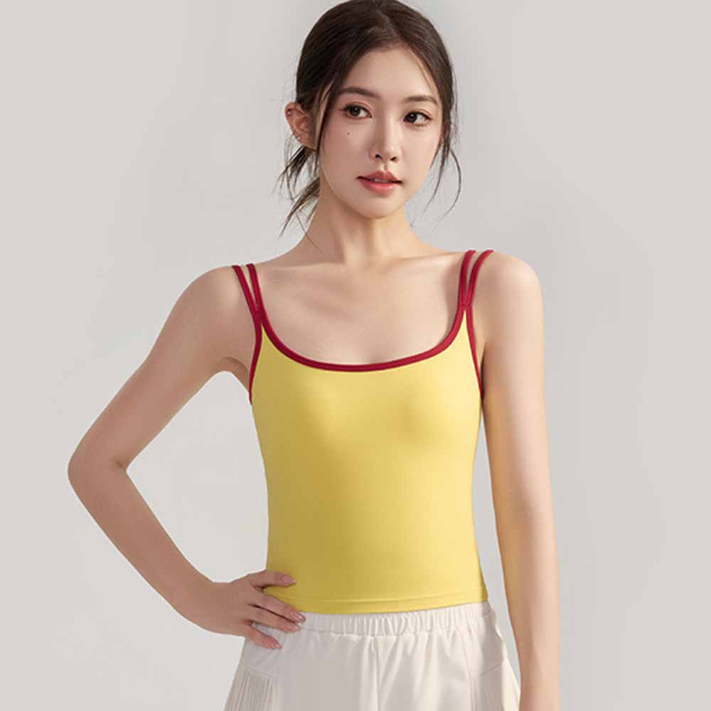Women's new U-neck integrated shock-proof running underwear sports vest