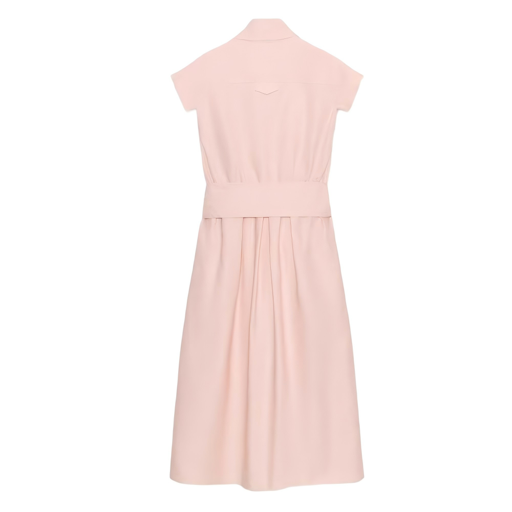 Women's with belt shirt style dress