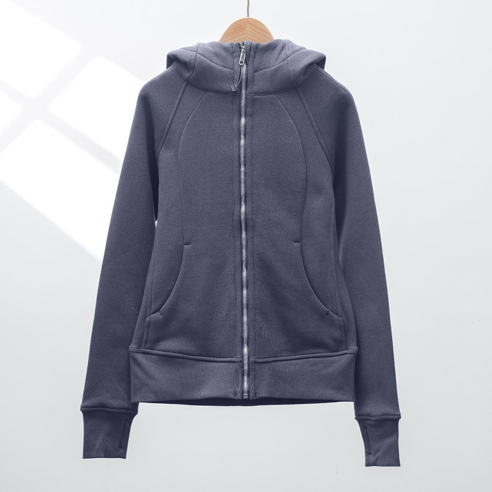 LU women's new zipper hoodie slim plus velvet yoga jacket