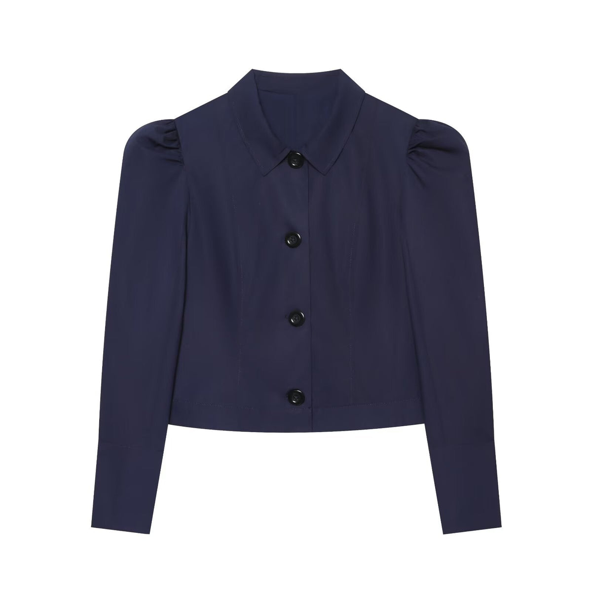 Women's pleated shoulder short Blazer Coat