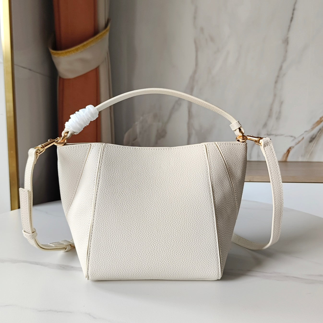 Women's New Fashion Joker Soft Lychee Leather Portable Shoulder Bag Messenger Bag