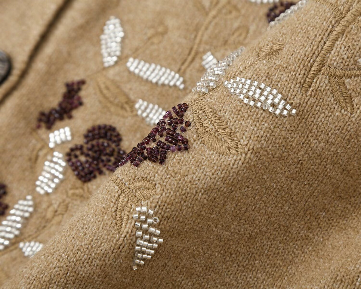 Women's beaded embroidered decorative knitted Coat