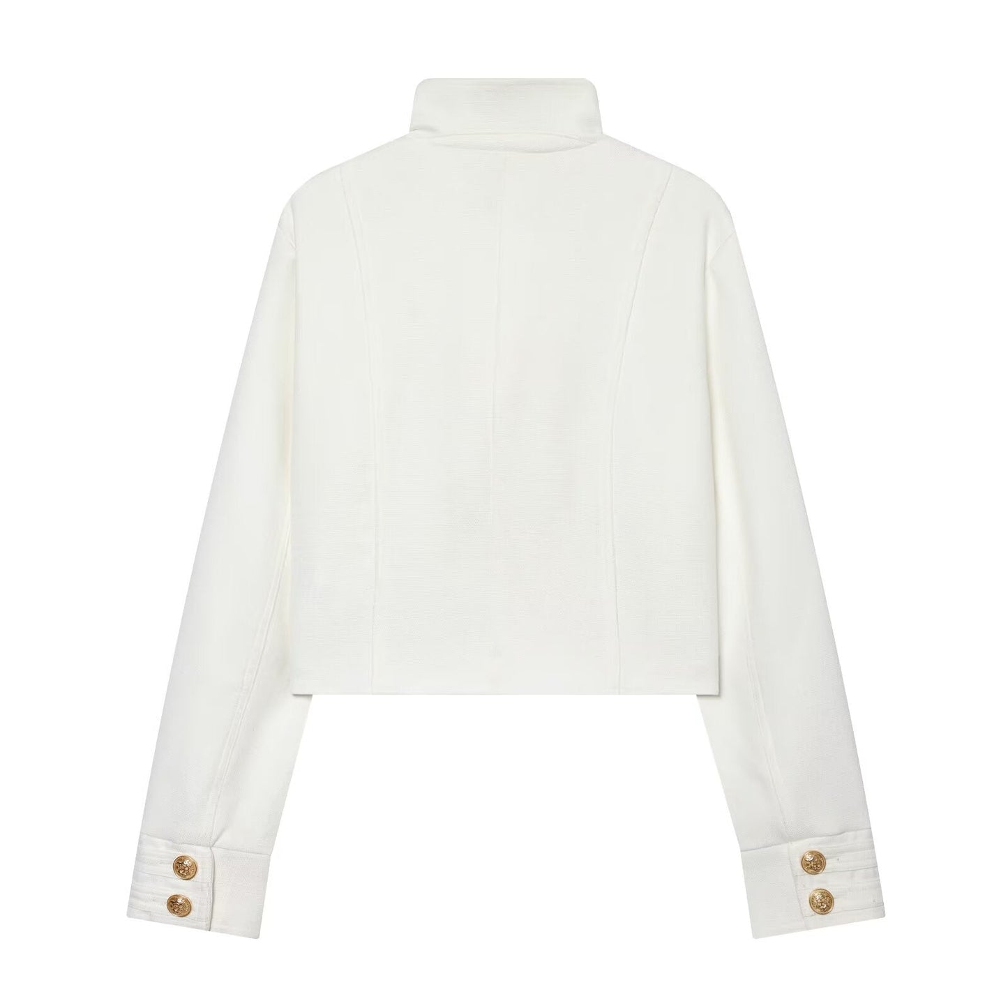 Women's standing collar double breasted short jacket