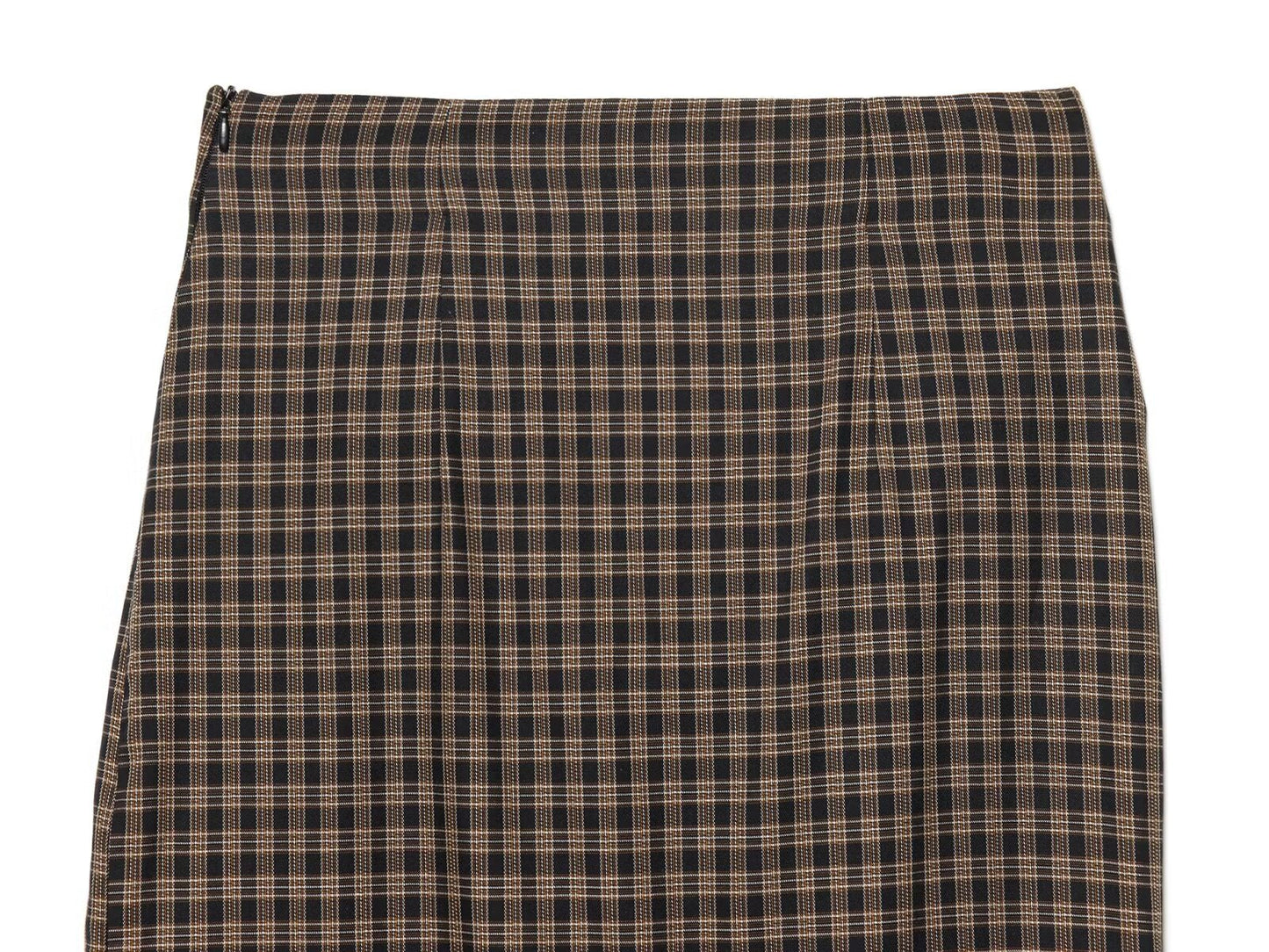 Women's pleated decorative plaid MIDI skirt