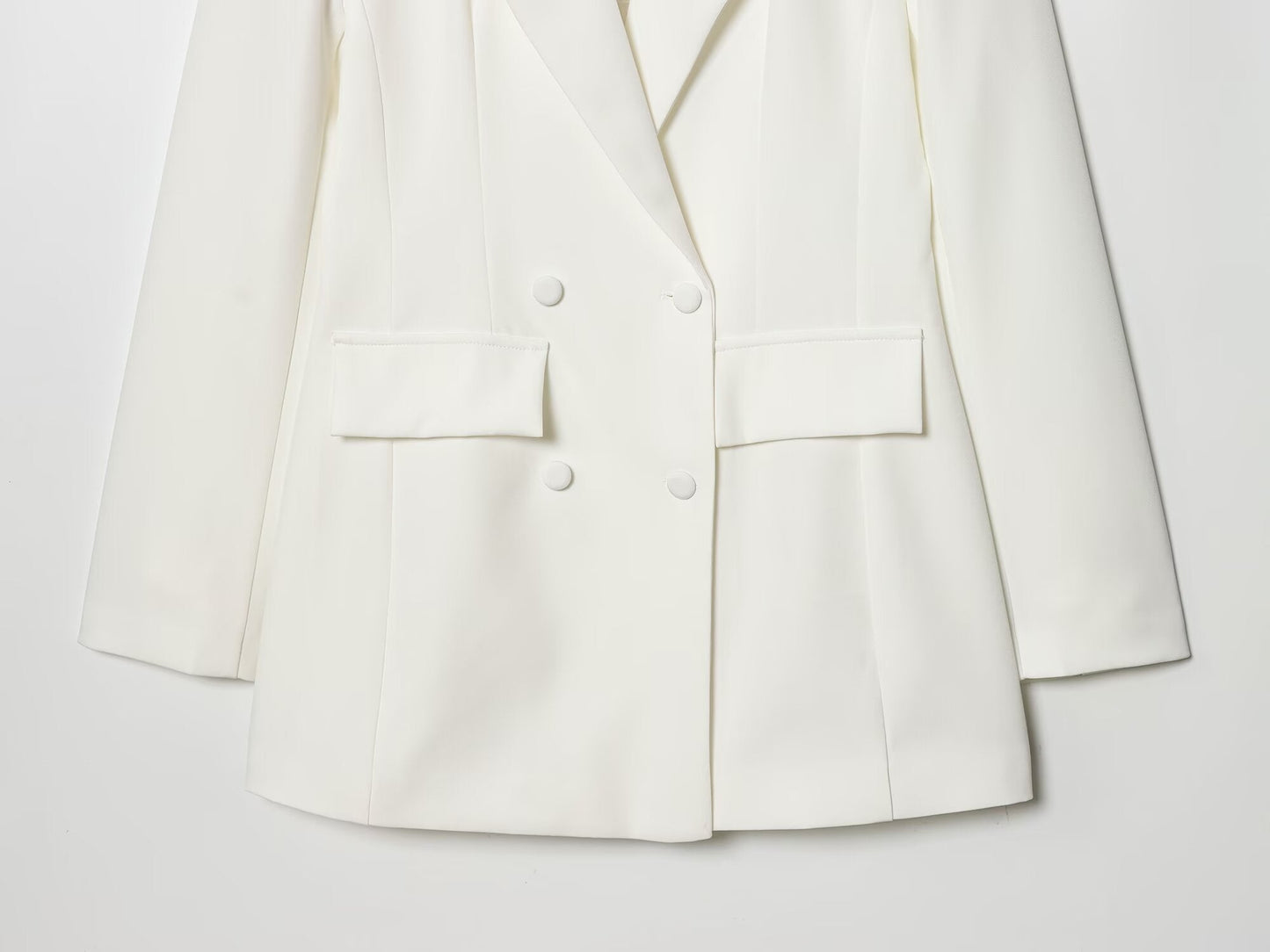 Women's solid slim double breasted Blazer Coat