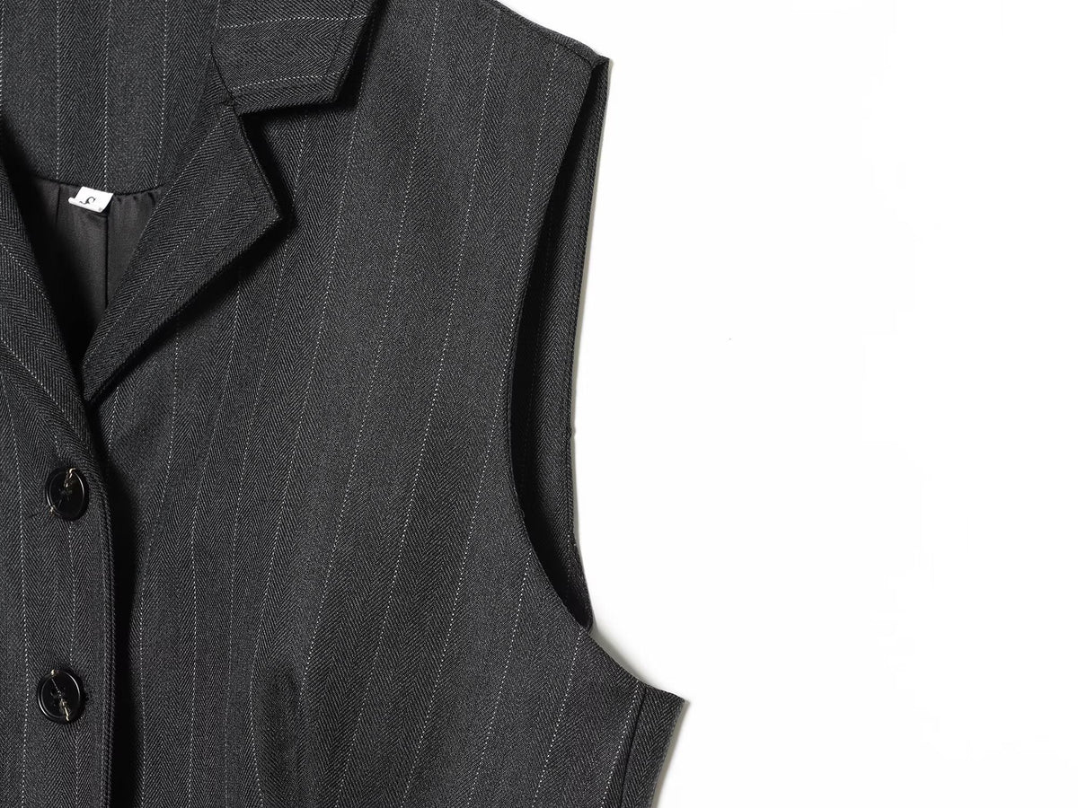 suit Women's 2 pieces short slim pinstripe vest+Pants