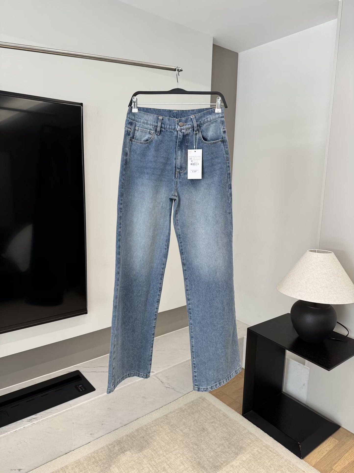 Women's chic fashion loose low waist casual wide leg jeans