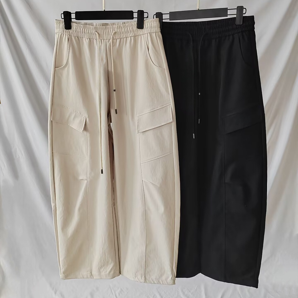 Women's new overalls elastic waist loose wide-leg pants