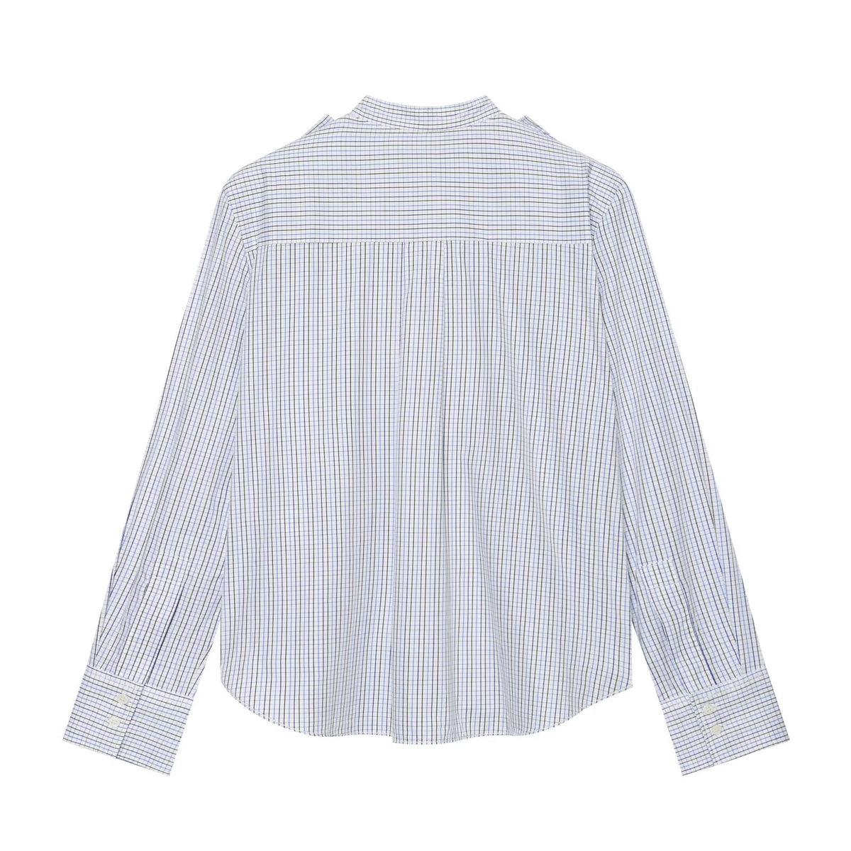 Women's with shoulder pads casual plaid shirt