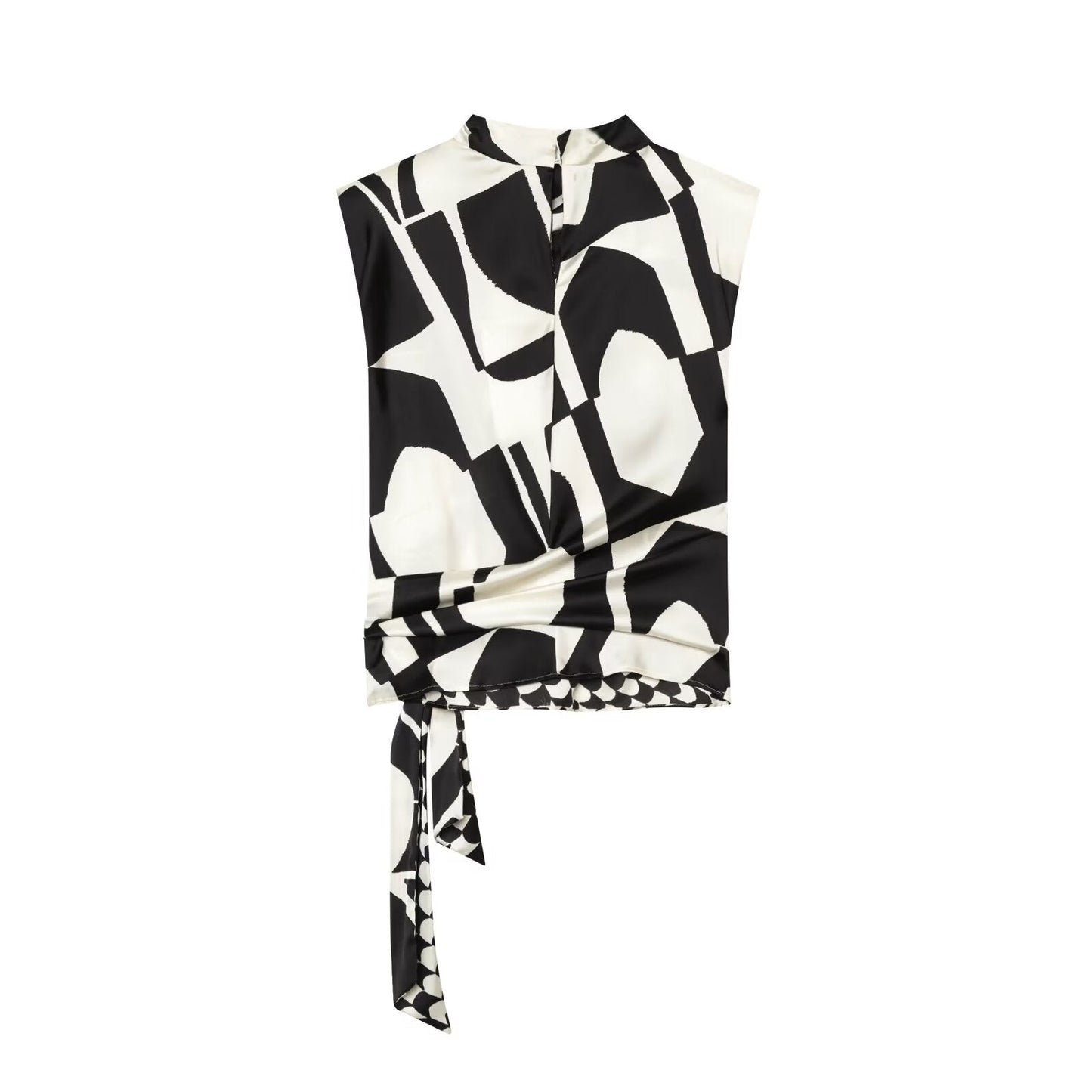 suit Women's 2 pieces geometric printed shoulder pad top+Pants