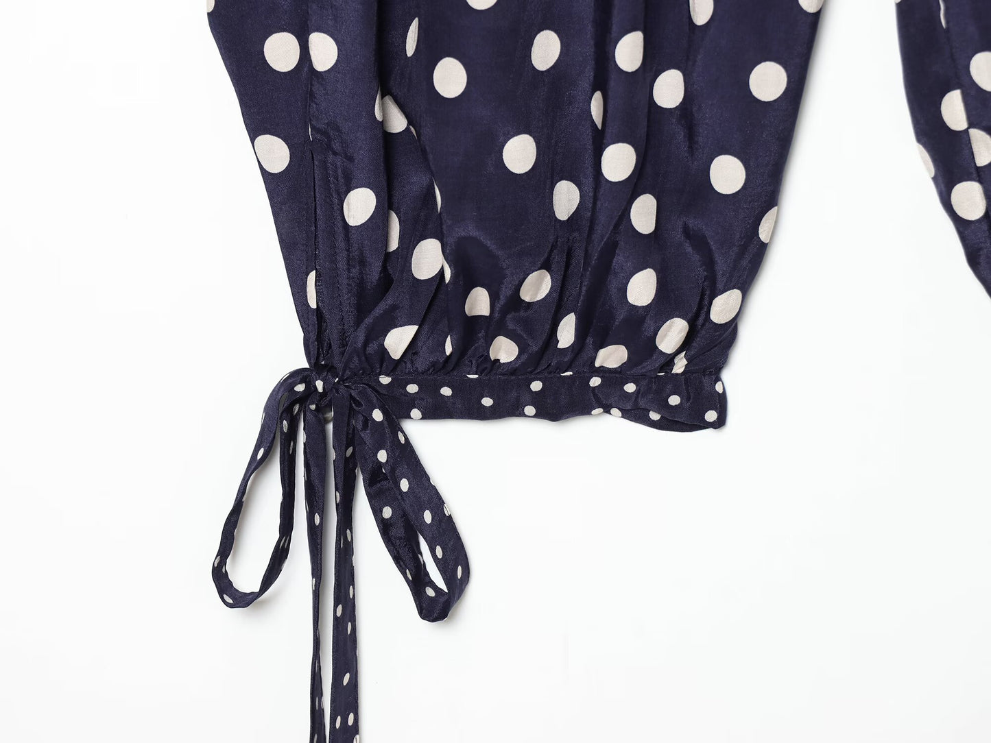 Women's bow decoration polka dot lantern pants