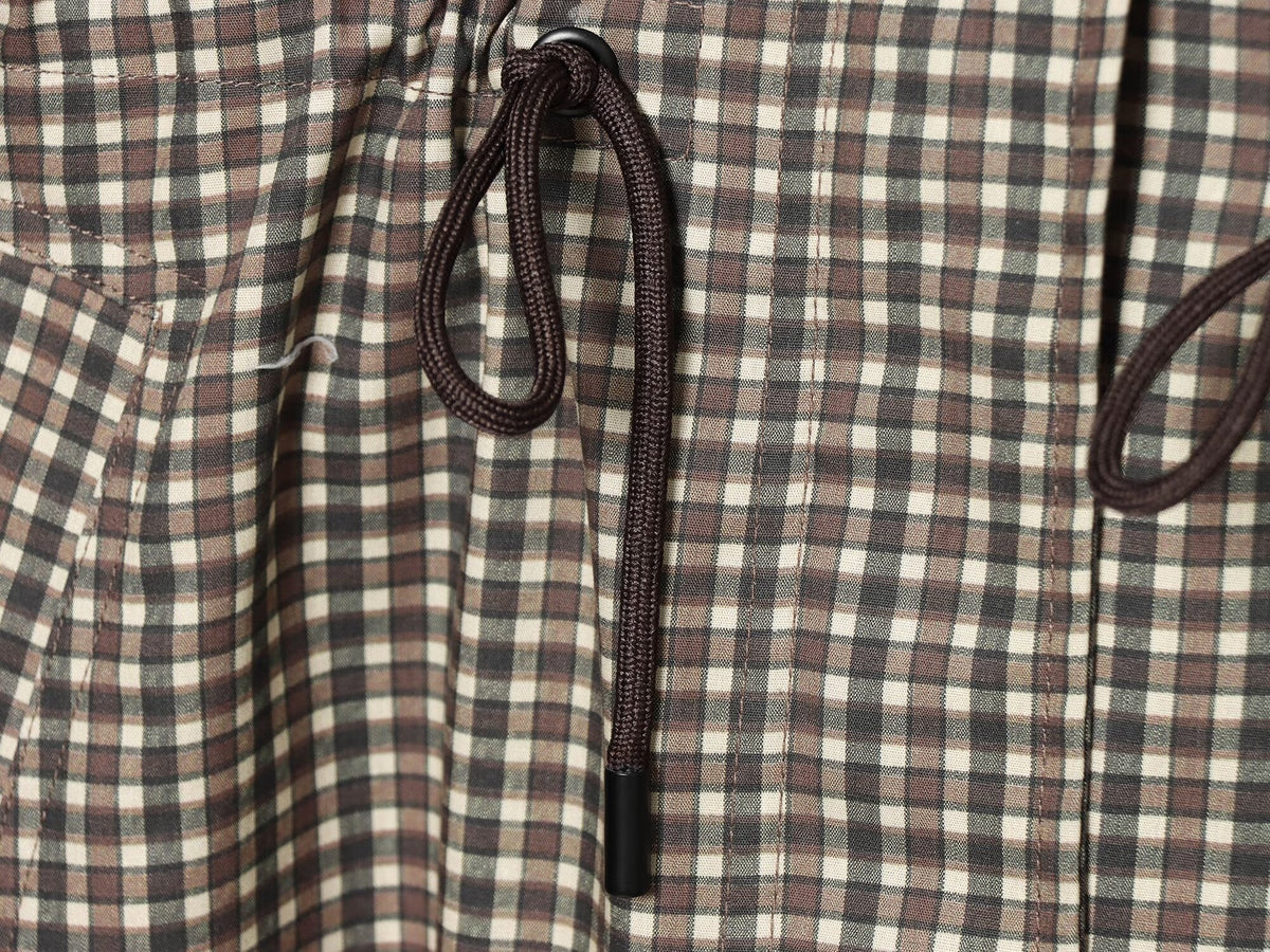 Women's loose plaid hooded jacket Coat