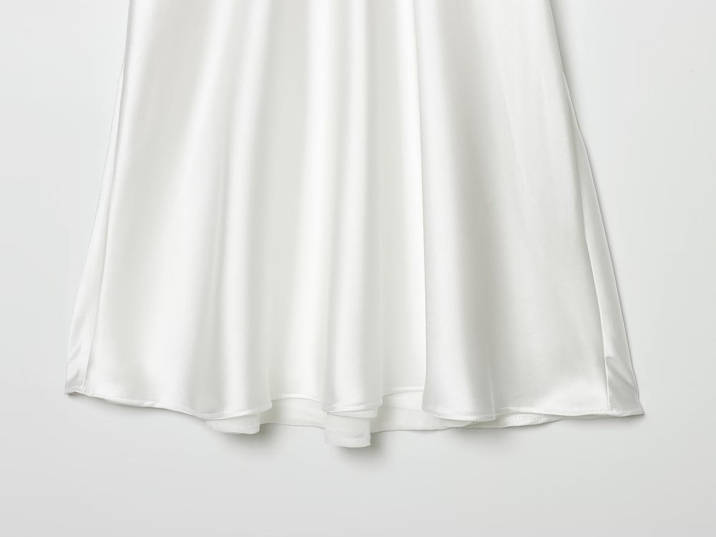 Women's opening design satin texture mini dress