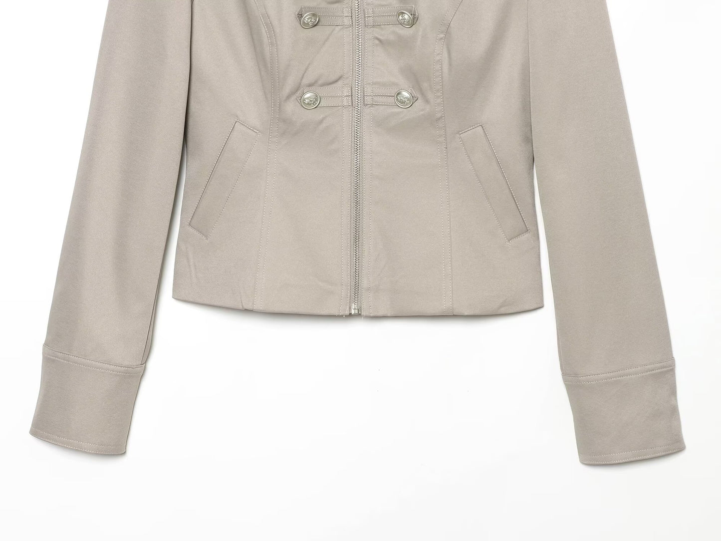 Women's double breasted waist cinched jacket Coat