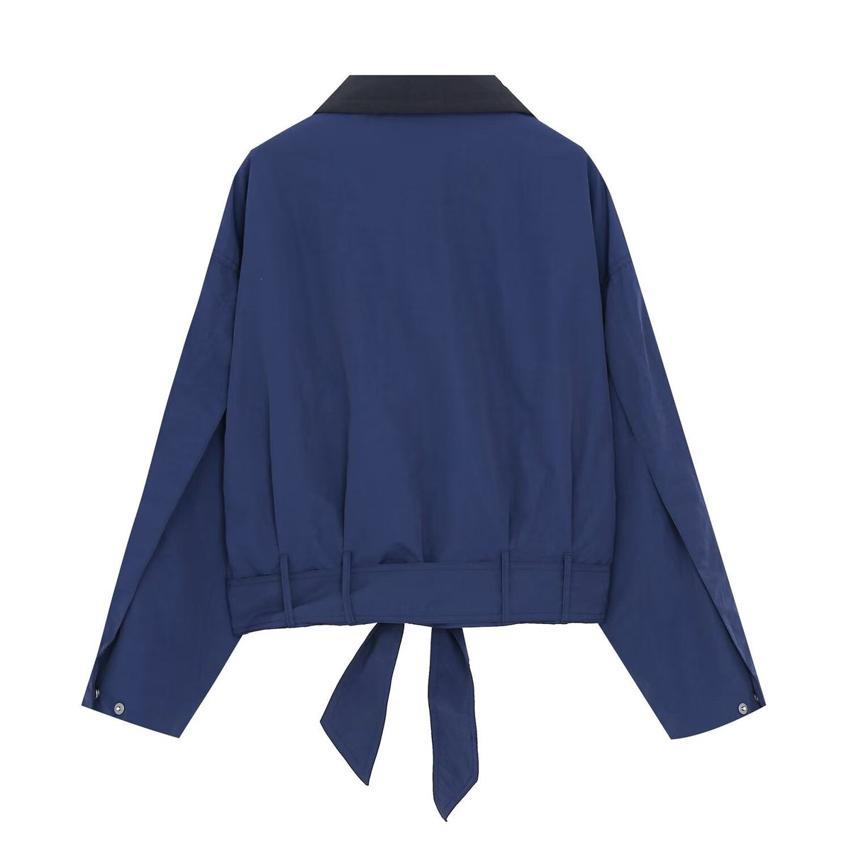 Women's with belt casual short lace up Coat