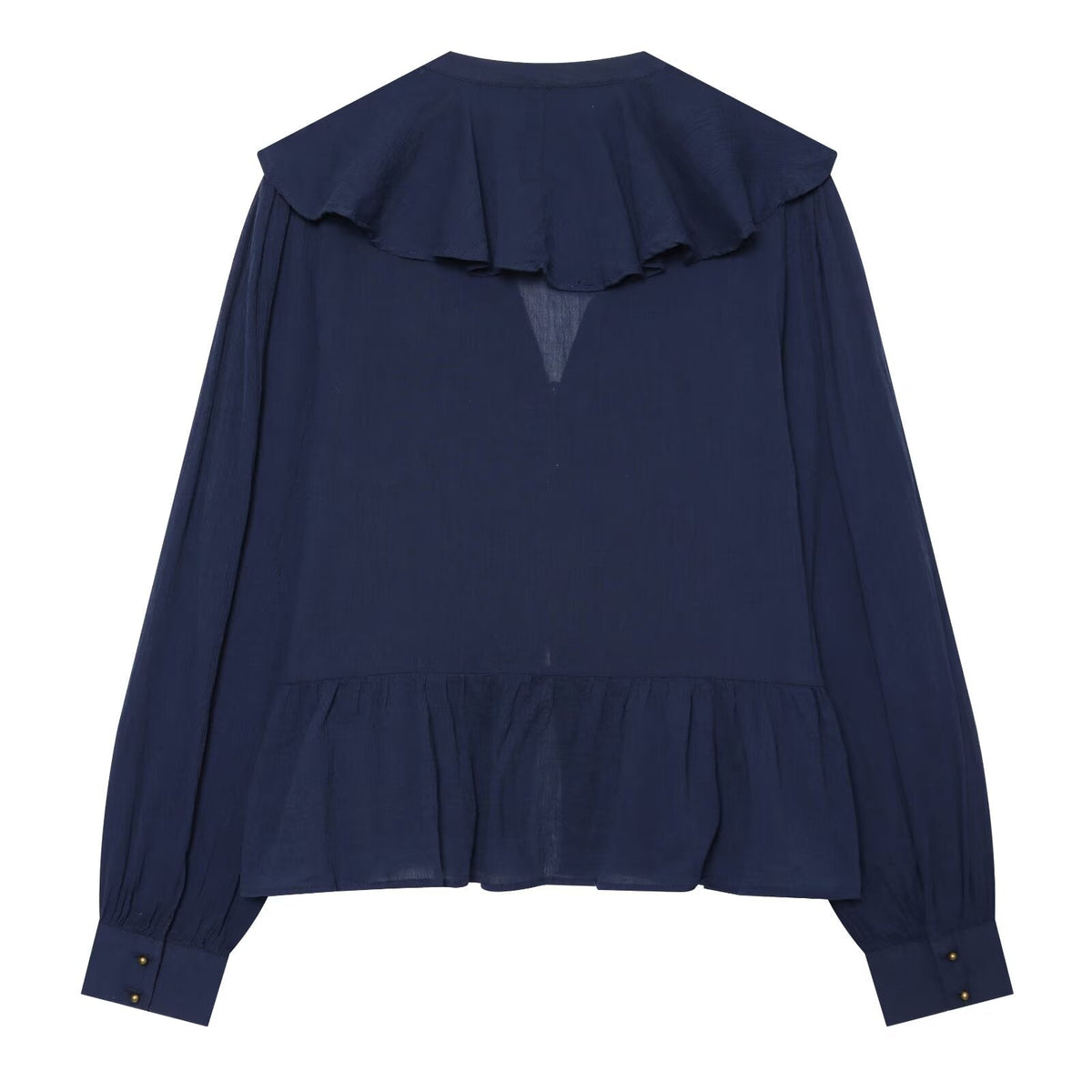 Women's layered decorative rope knot buttoned shirt