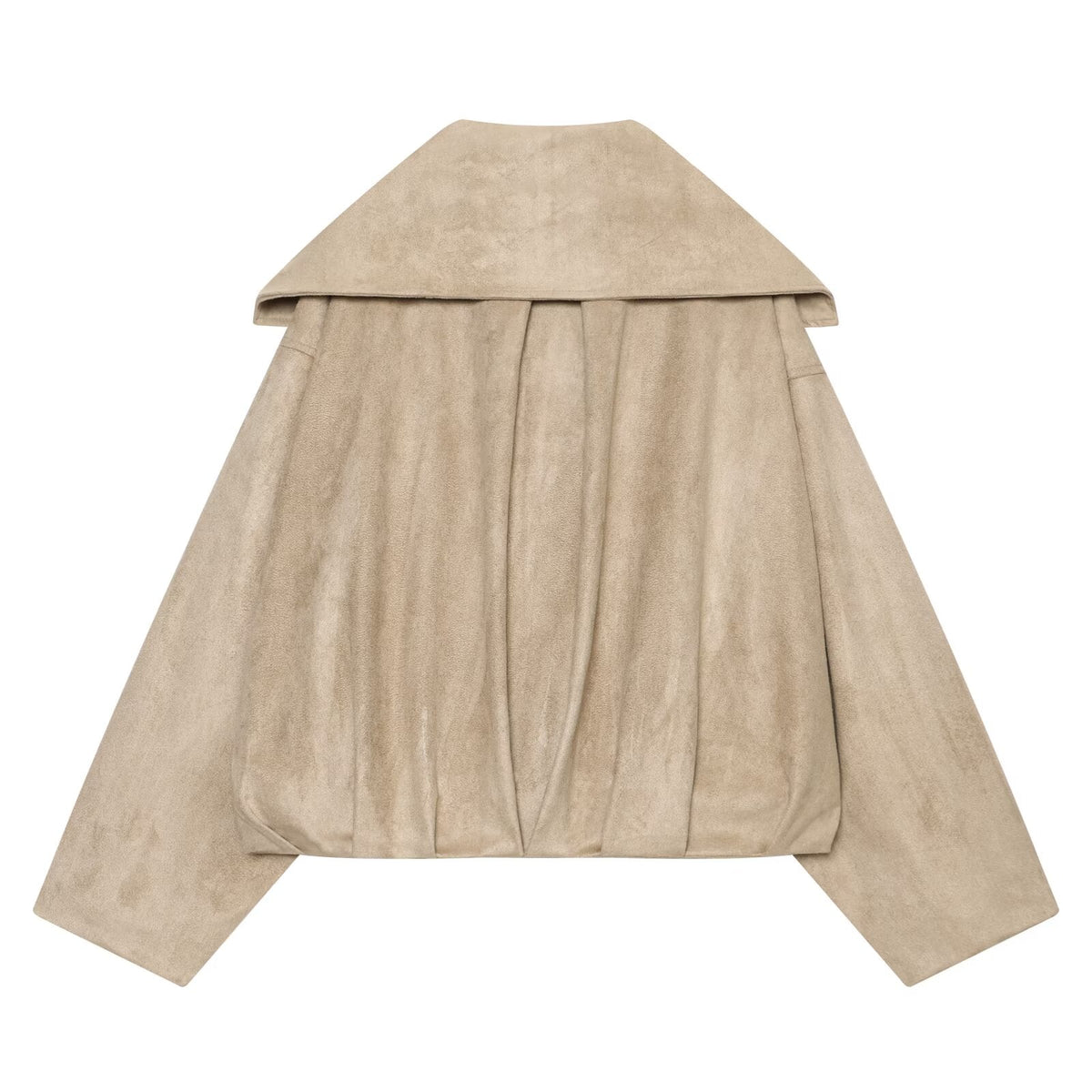 Women's suede textured large collar pilot jacket Coat