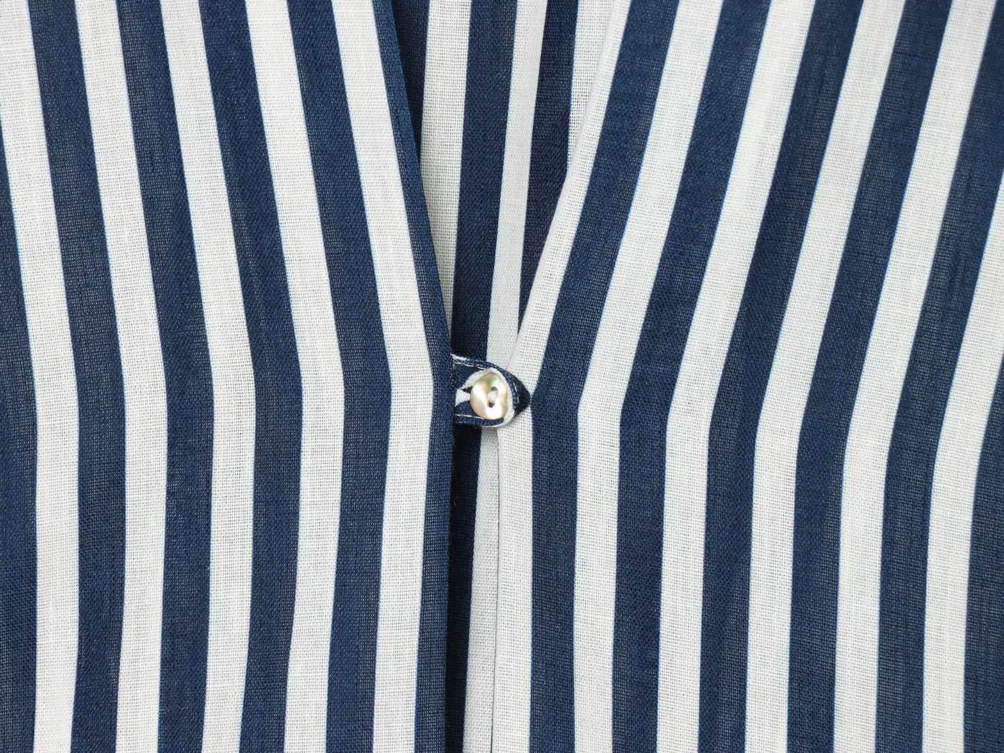 Women's bubble sleeve linen striped shirt