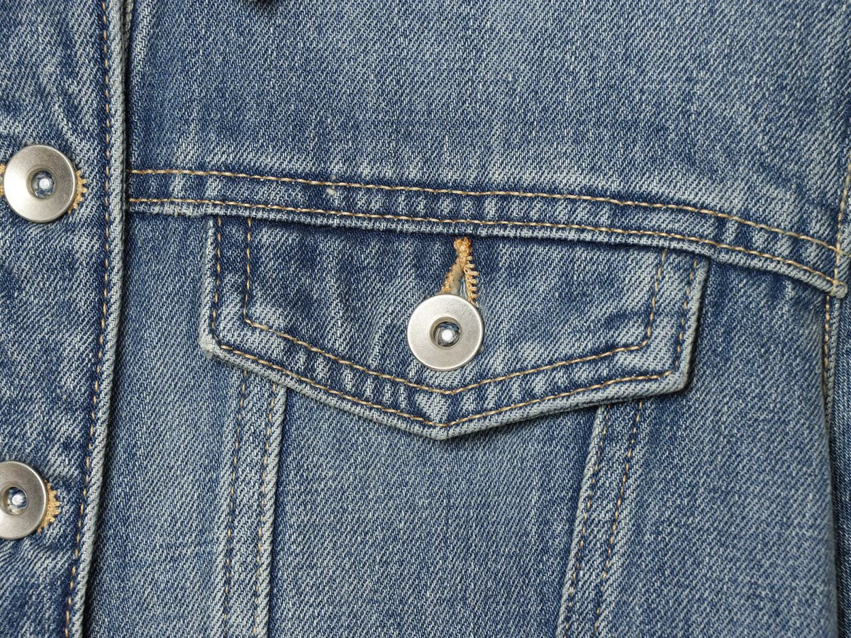 Women's short Lapel asymmetrical denim shirt