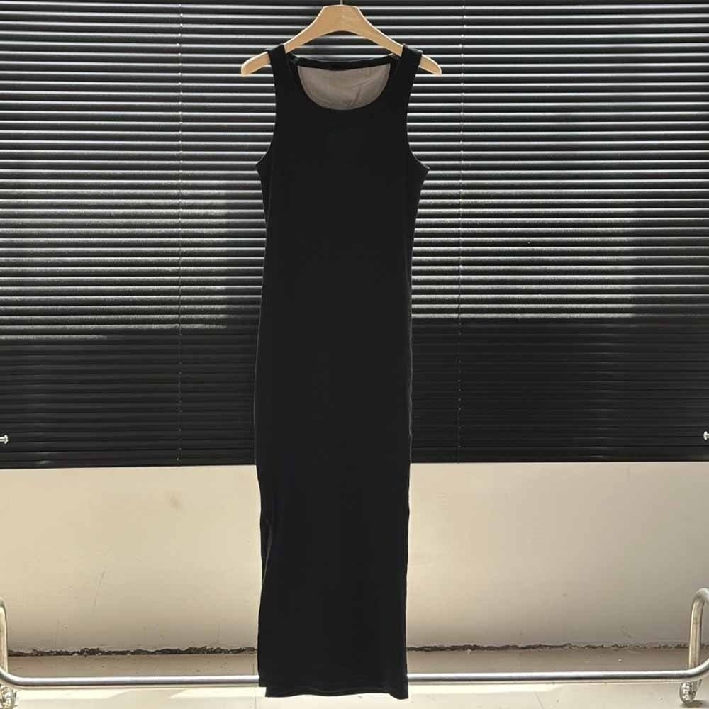 Women's new slim and versatile sleeveless long straight bottoming skirt