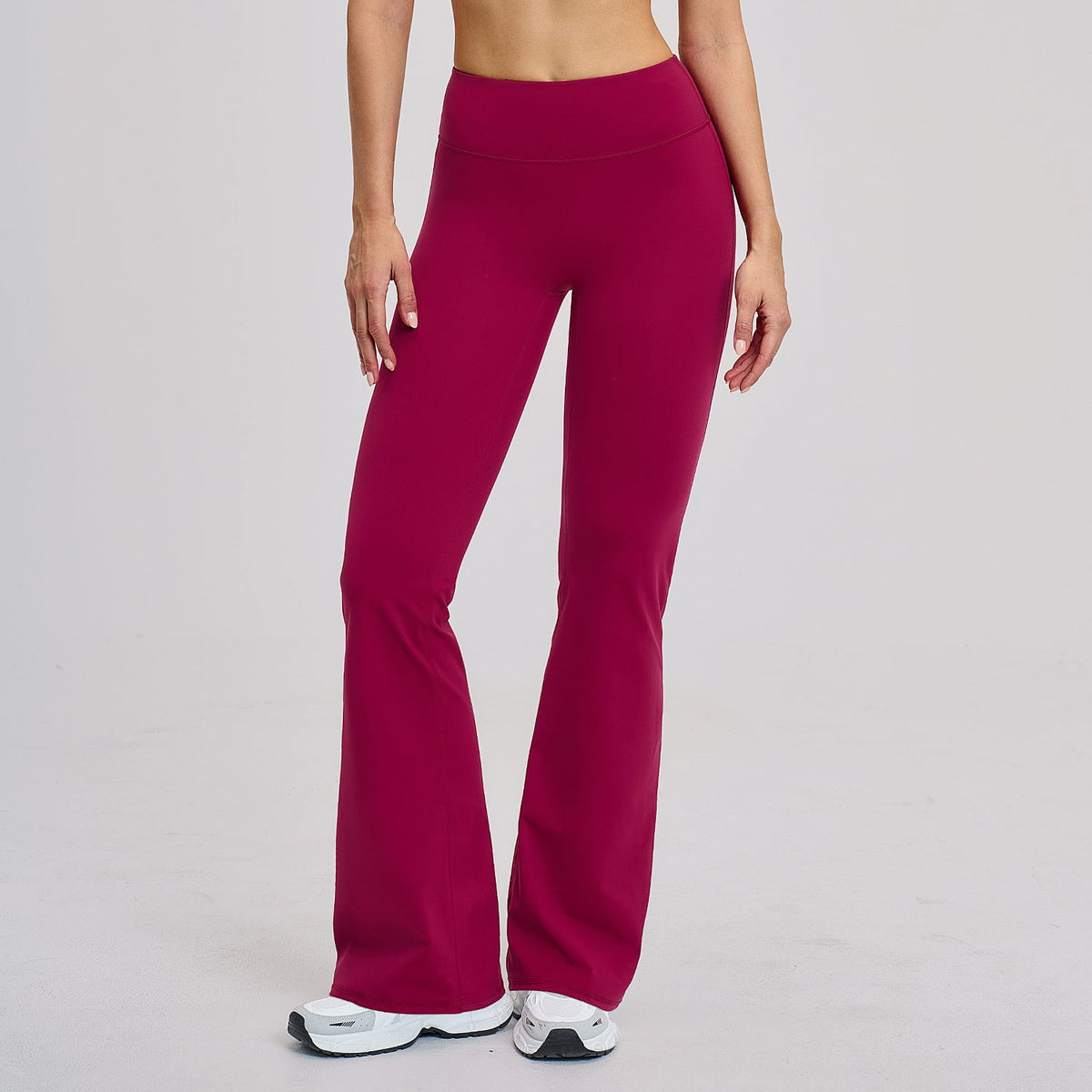 LU Women's new sanding high waist yoga pants tight wide leg flared pants
