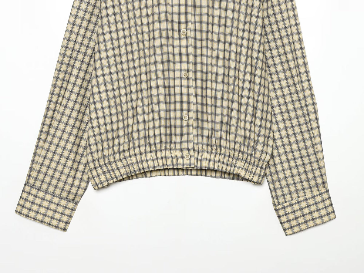 Women's casual plaid puffy shirt