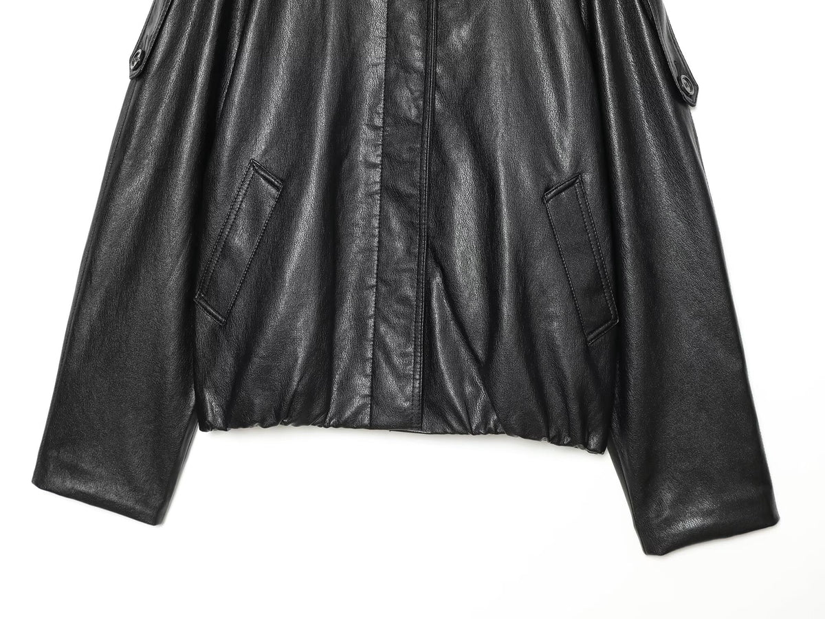 Women's casual versatile imitation leather jacket Coat