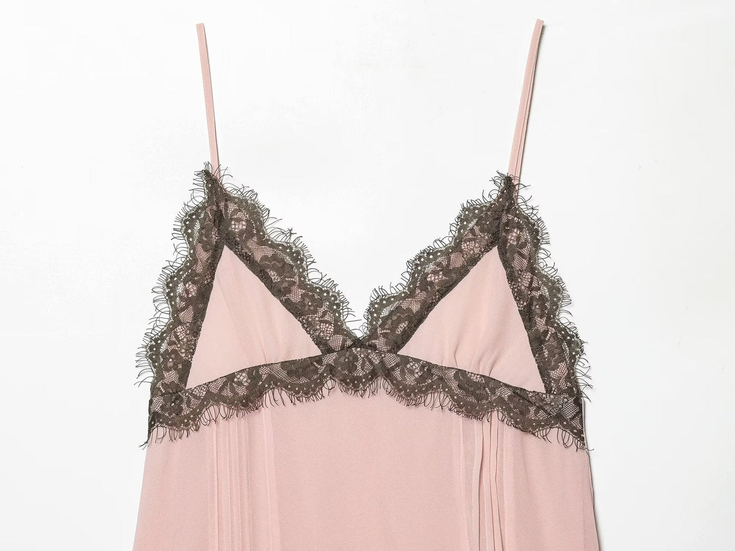 Women's sexy lace patchwork suspender dress