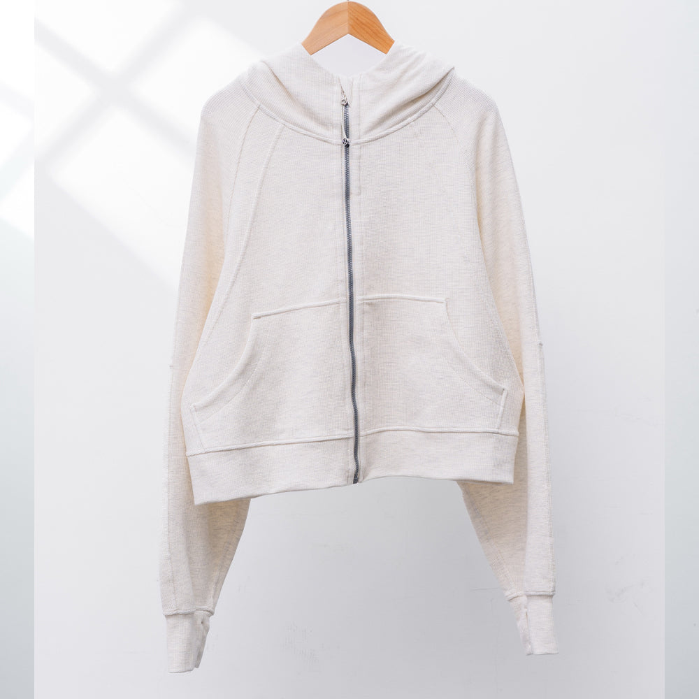 LU Women's new zipper loose cardigan hooded coat