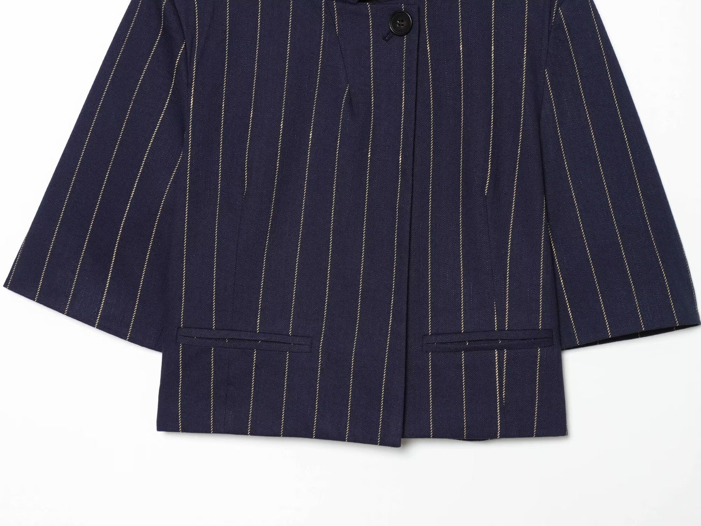 suit Women's 2 pieces linen blend striped jacket+Pants