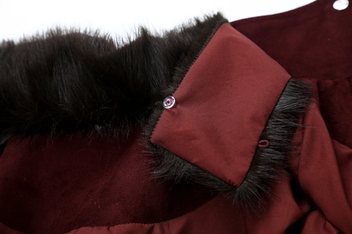 Women's fur collar design Anti suede effect jacket Coat