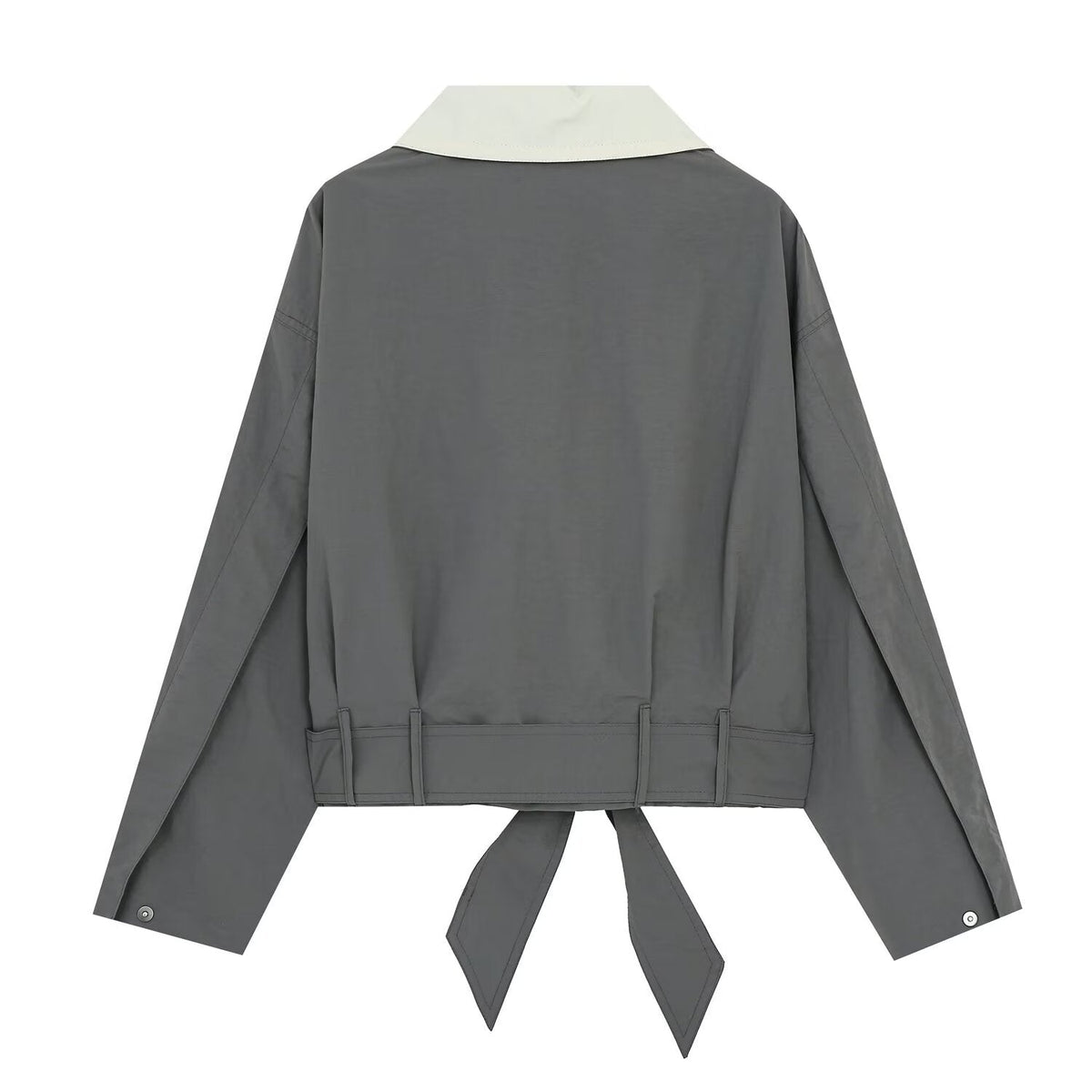 Women's with belt casual short lace up Coat