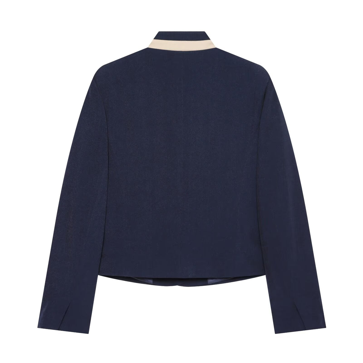 Women's contrasting collar buttoned Blazer Coat