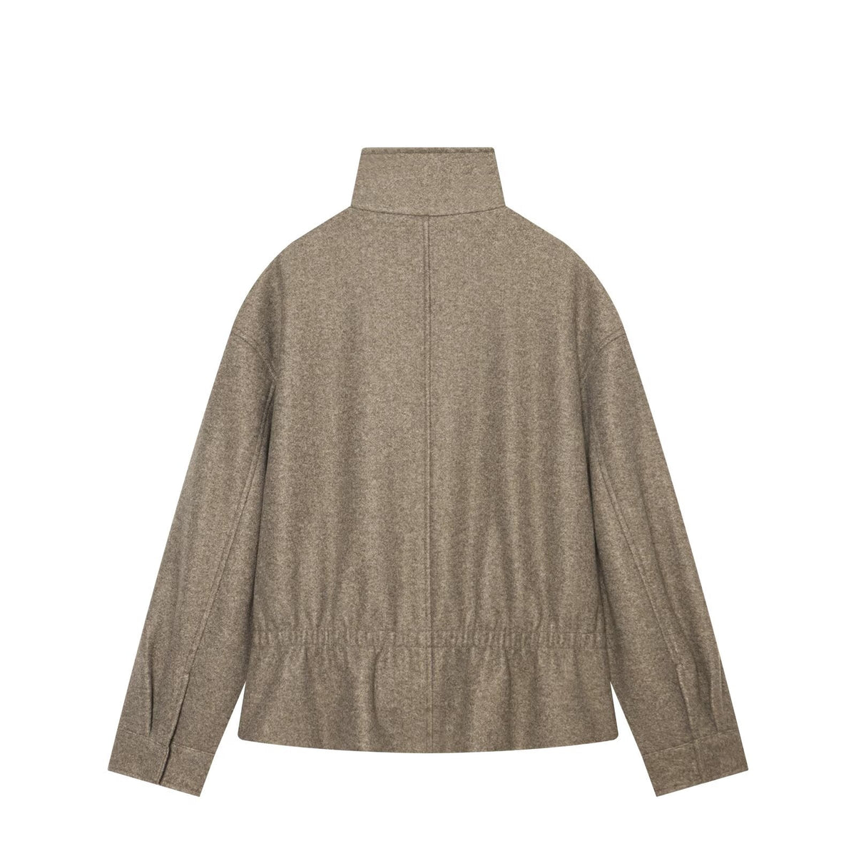 Women's soft textured stand collar pleated Coat
