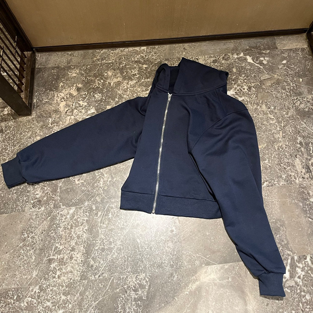 Women's new short hooded cardigan coat