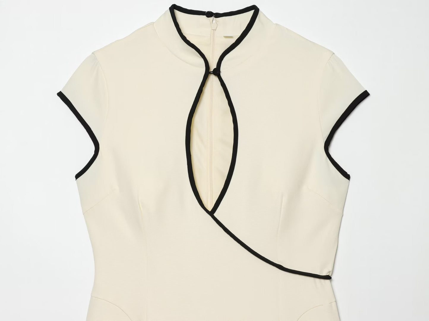 Women's contrasting color trimmed mini dress