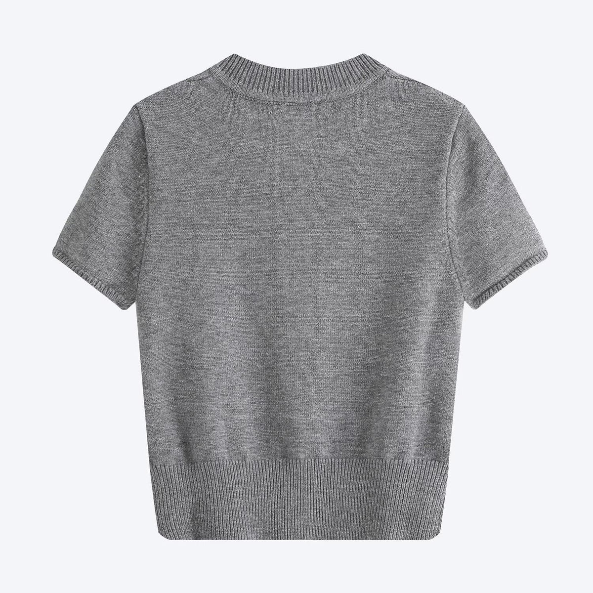 Women's short sleeved breasted knitted top
