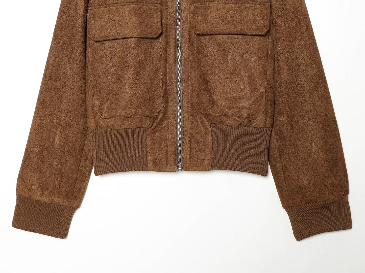 Women's suede texture short pilot jacket Coat