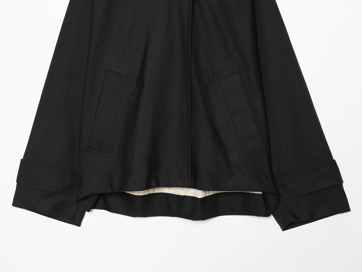Women's long sleeved stand collar hooded jacket Coat