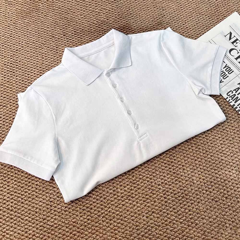 Women's new fashion cotton slim short-sleeved Polo shirt