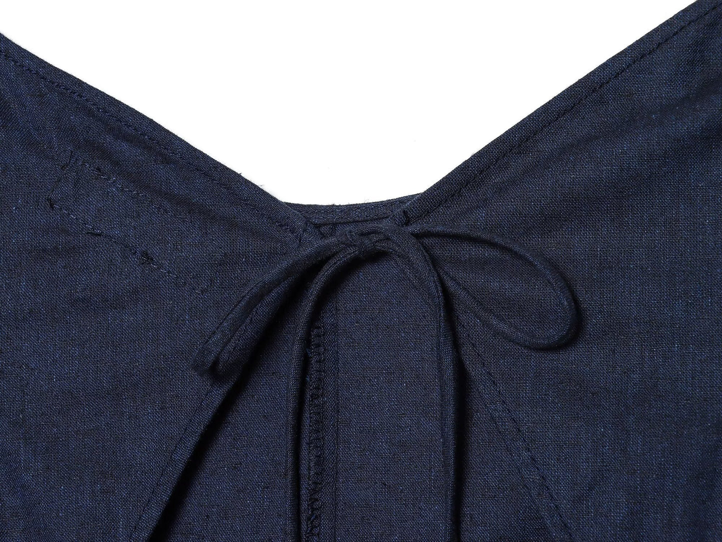Women's backless linen blended MIDI dress