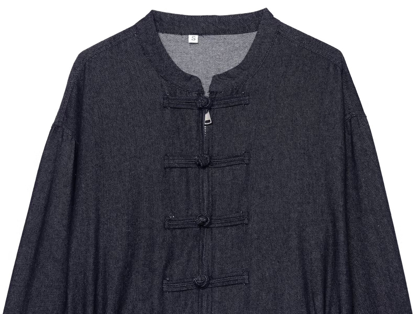 Women's rope knot decorative denim jacket