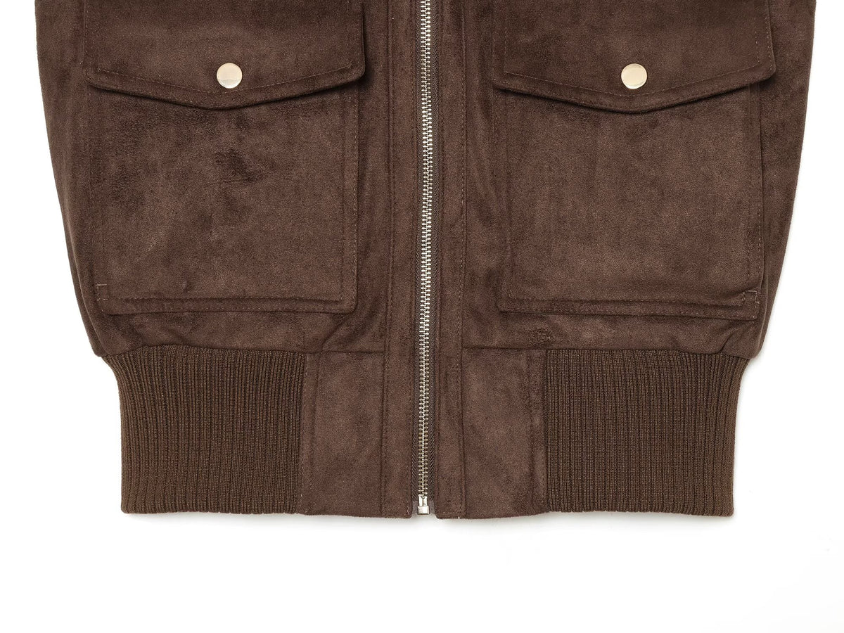 Women's sleeveless suede texture effect vest