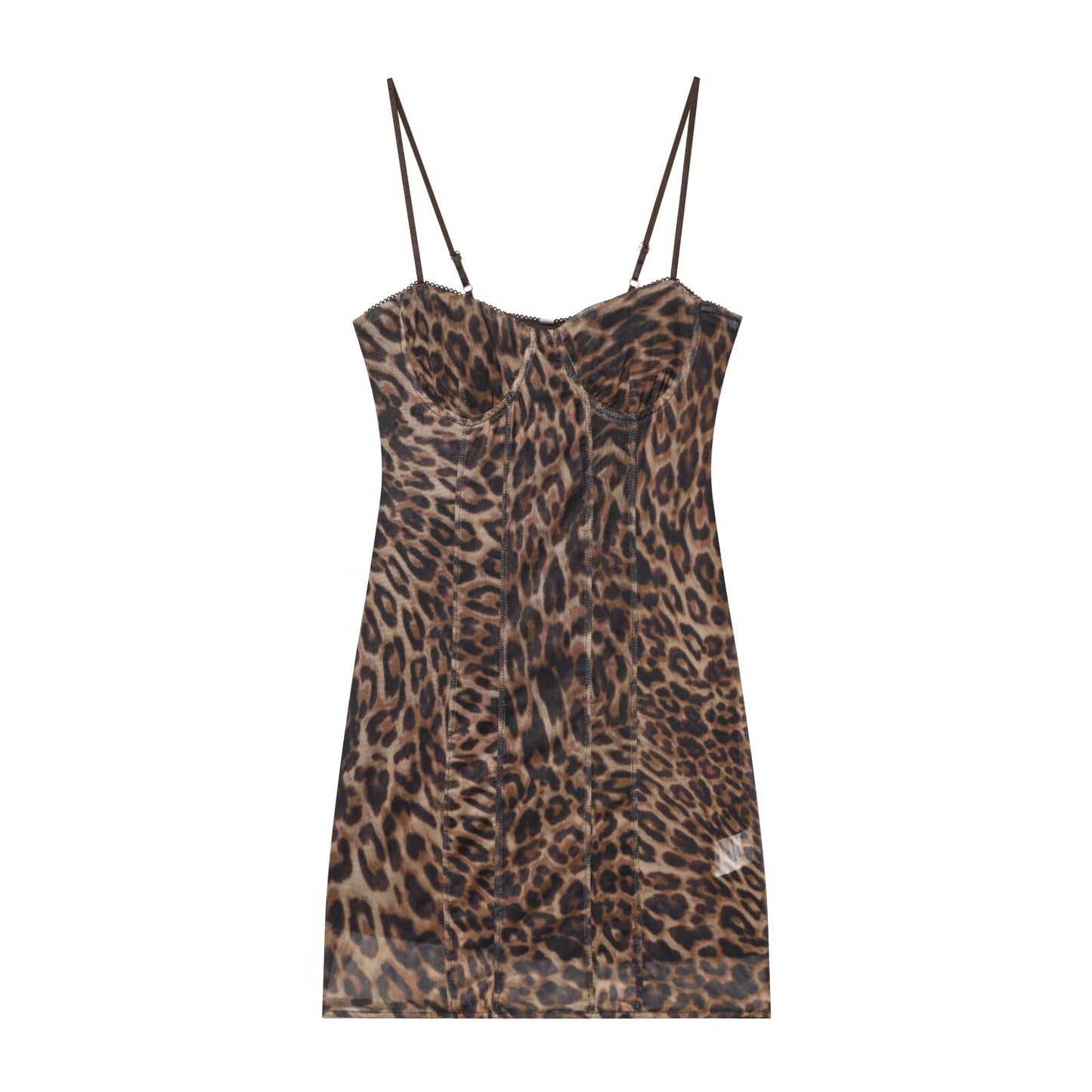 Women's animal print tight corset style tulle dress
