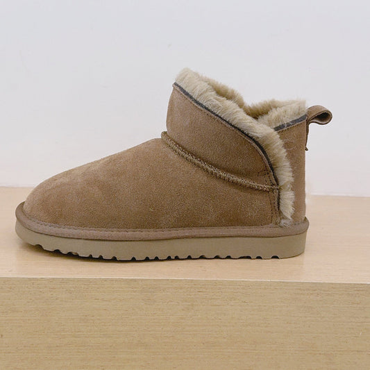 Women's new wild burr design short snow boots