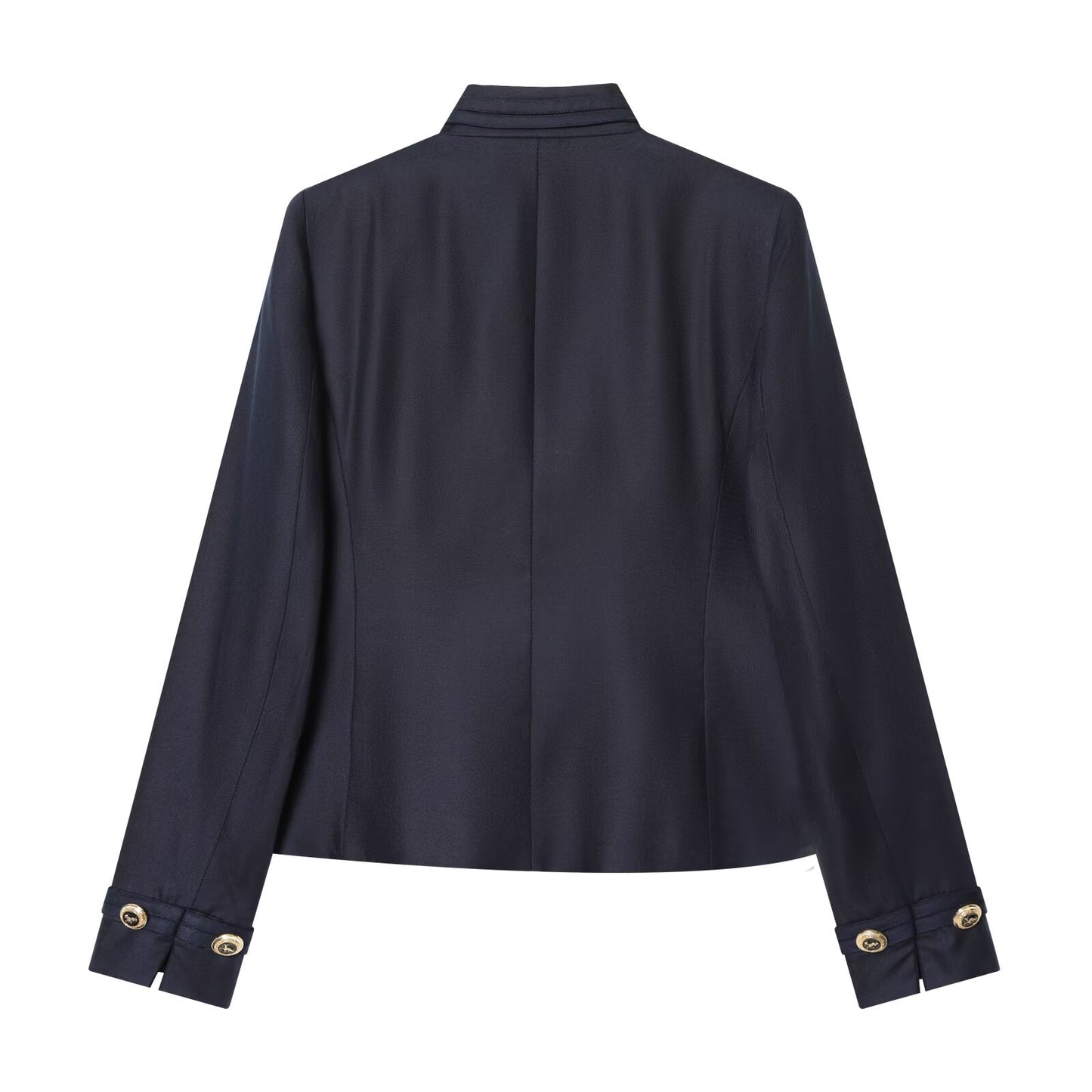 Women's gold button decoration slim Blazer Coat