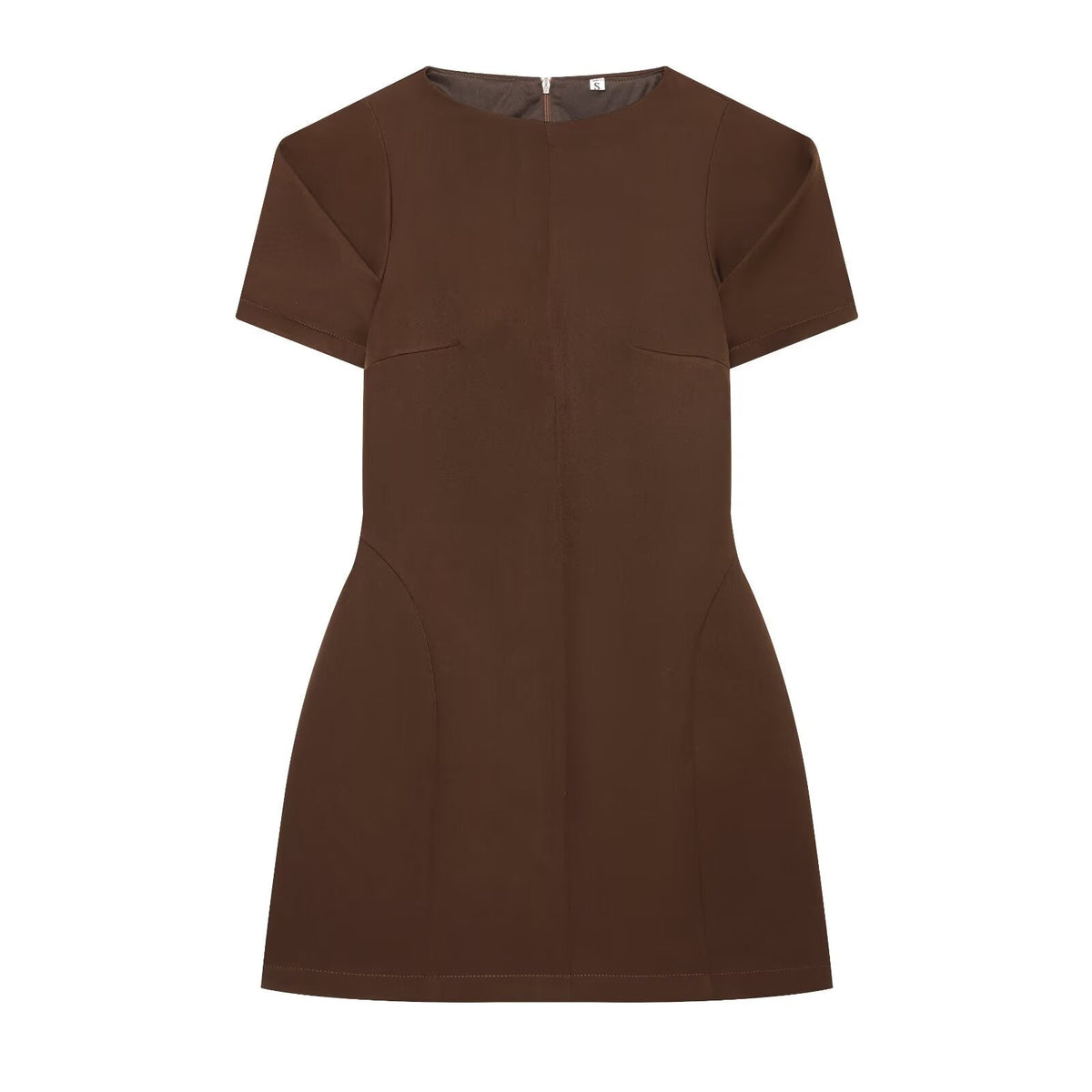 Women's slim pleated short sleeved mini dress