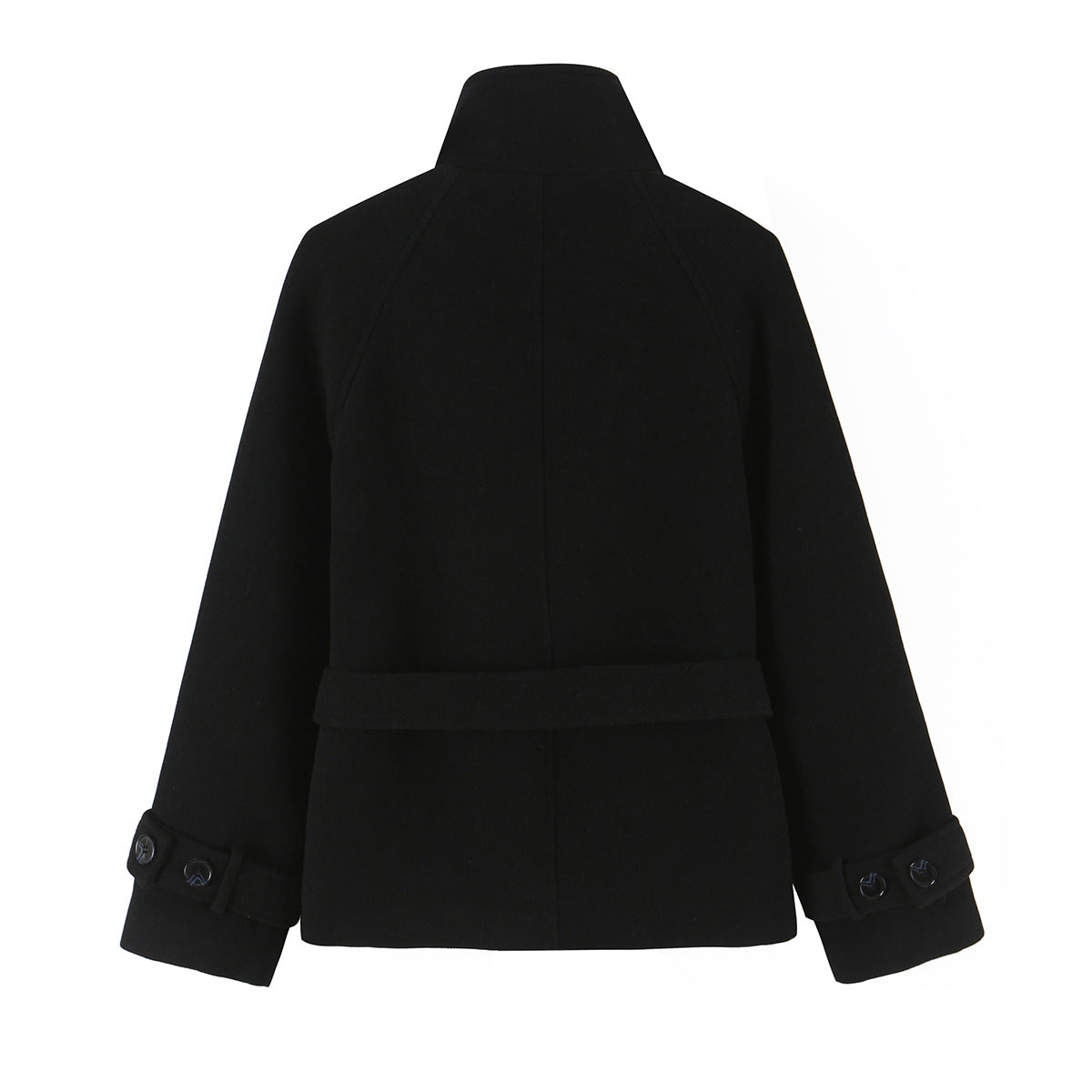 Women's with belt standing collar coat