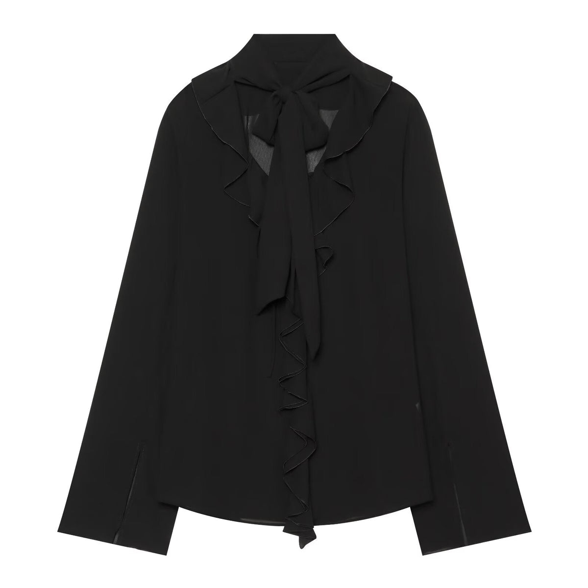 Women's bow decoration layered decoration shirt