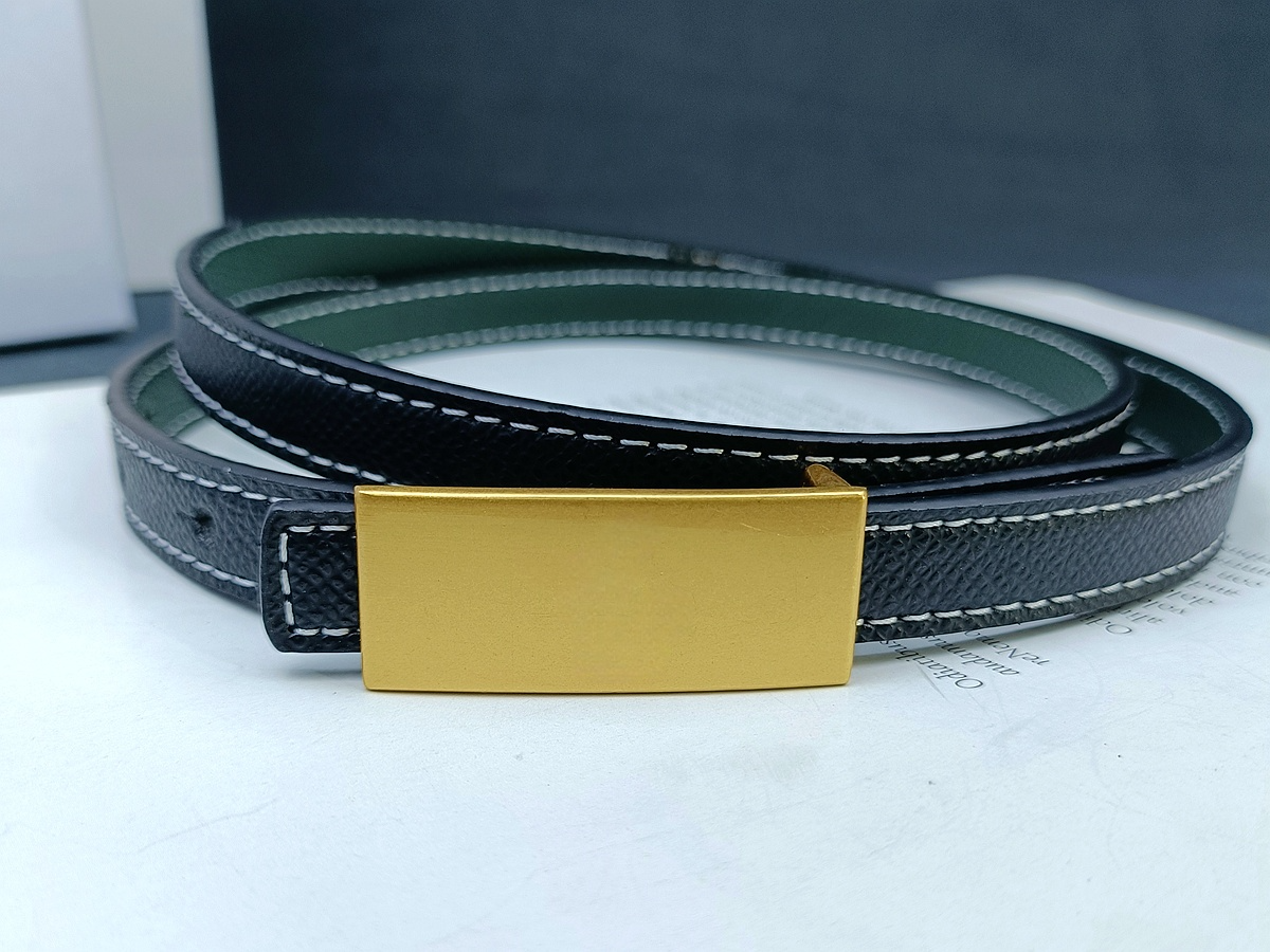 Women's fine belt with small square buckle and double-sided belt  with A Box